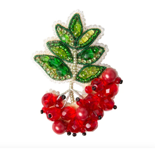 Beadwork Brooch Kit ~ Cherries