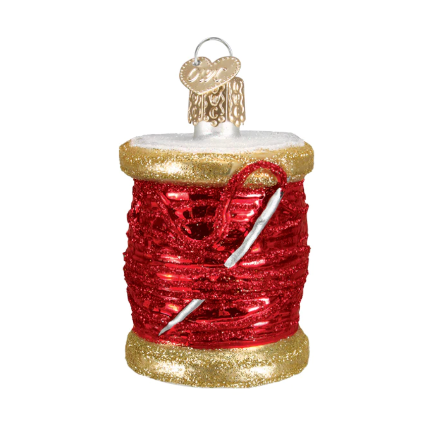 Old World Christmas ~ Red Spool of Thread Ornament