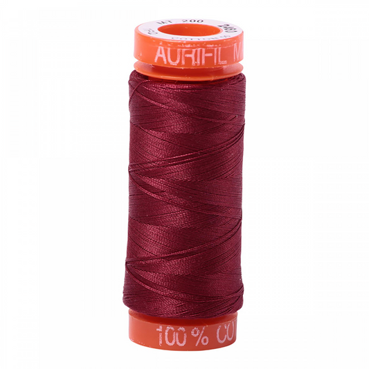 Aurifil ~ Mako Cotton Embroidery/Sewing Thread 50wt 220yds Dk Carmine Red ~ 2460