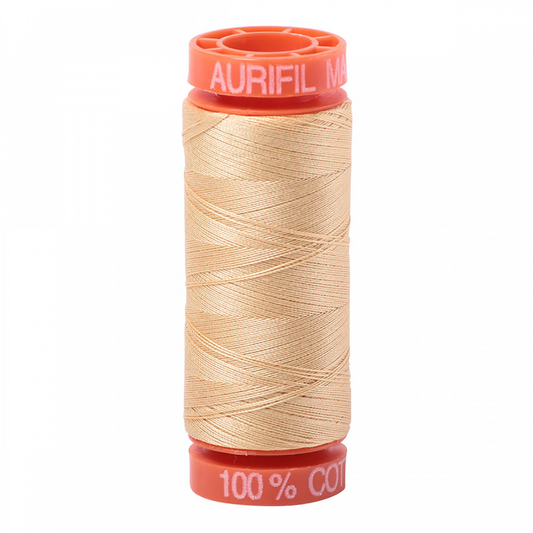 Aurifil ~ Mako Cotton Embroidery/Sewing Thread 50wt 220yds Light Caramel ~ 6001