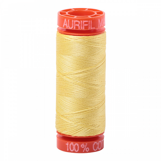 Aurifil ~ Mako Cotton Embroidery/Sewing Thread 50wt 220yds Lemon ~ 2115