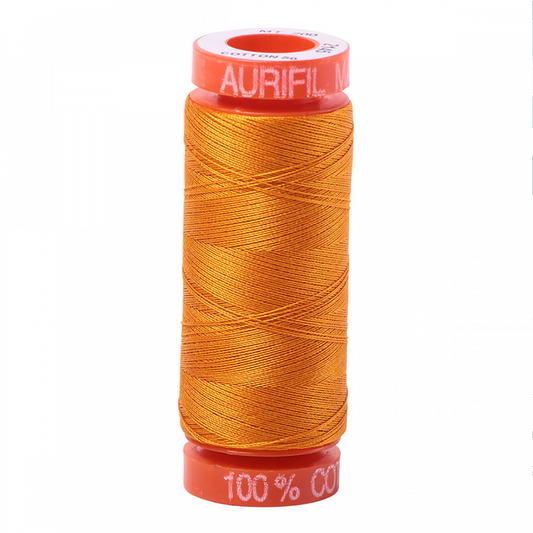 Aurifil ~ Mako Cotton Embroidery/Sewing Thread 50wt 220yds Yellow Orange ~ 2145