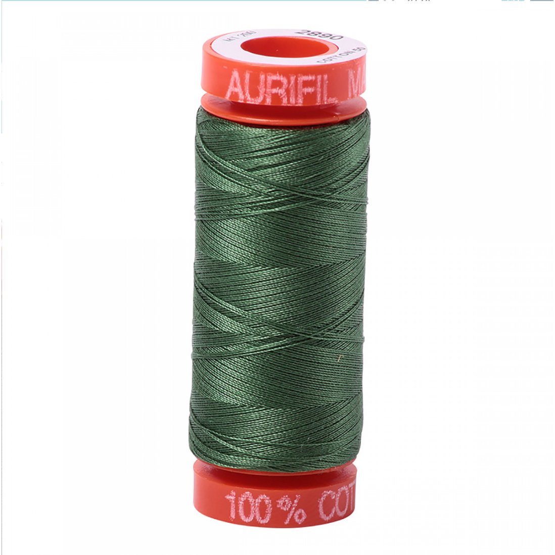 Aurifil ~ Mako Cotton Embroidery/Sewing Thread 50wt 220yds Dk Grass Green ~ 2890