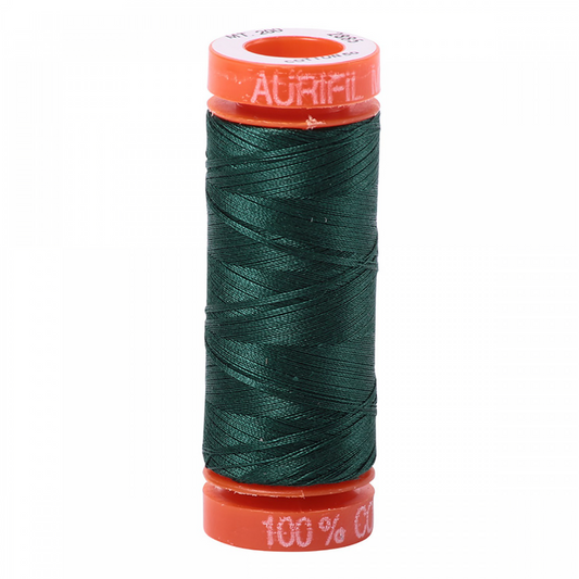 Aurifil ~ Mako Cotton Embroidery/Sewing Thread 50wt 220yds Med Spruce ~ 2885