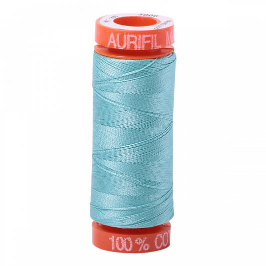 Aurifil ~ Mako Cotton Embroidery/Sewing Thread 50wt 220yds Lt Turquoise ~ 5006