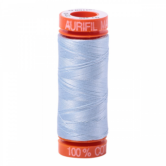 Aurifil ~ Mako Cotton Embroidery/Sewing Thread 50wt 220yds Lt Robin's Egg ~ 2710