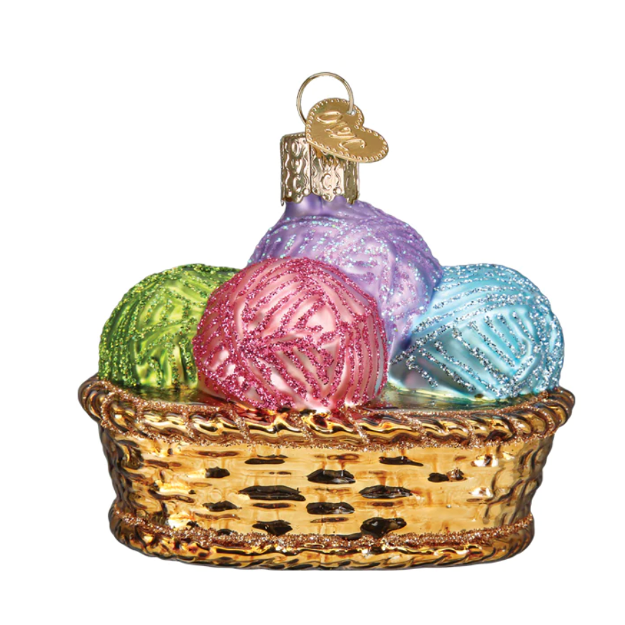 Old World Christmas ~ Basket of Yarn Ornament
