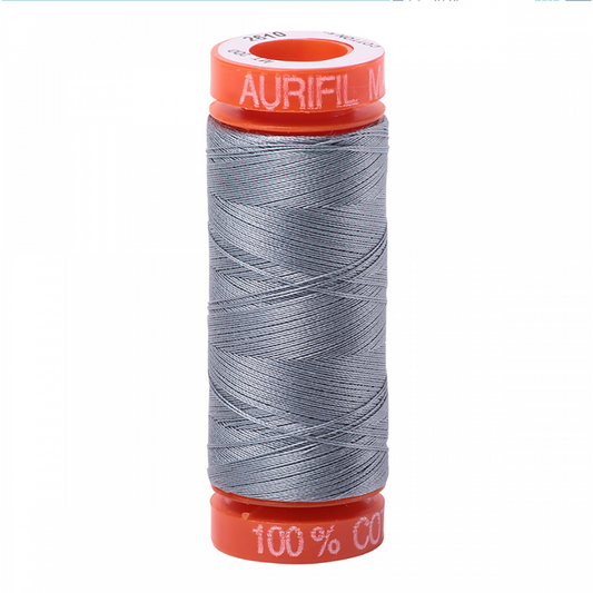 Aurifil ~ Mako Cotton Embroidery/Sewing Thread 50wt 220yds Lt Blue Gray ~ 2610