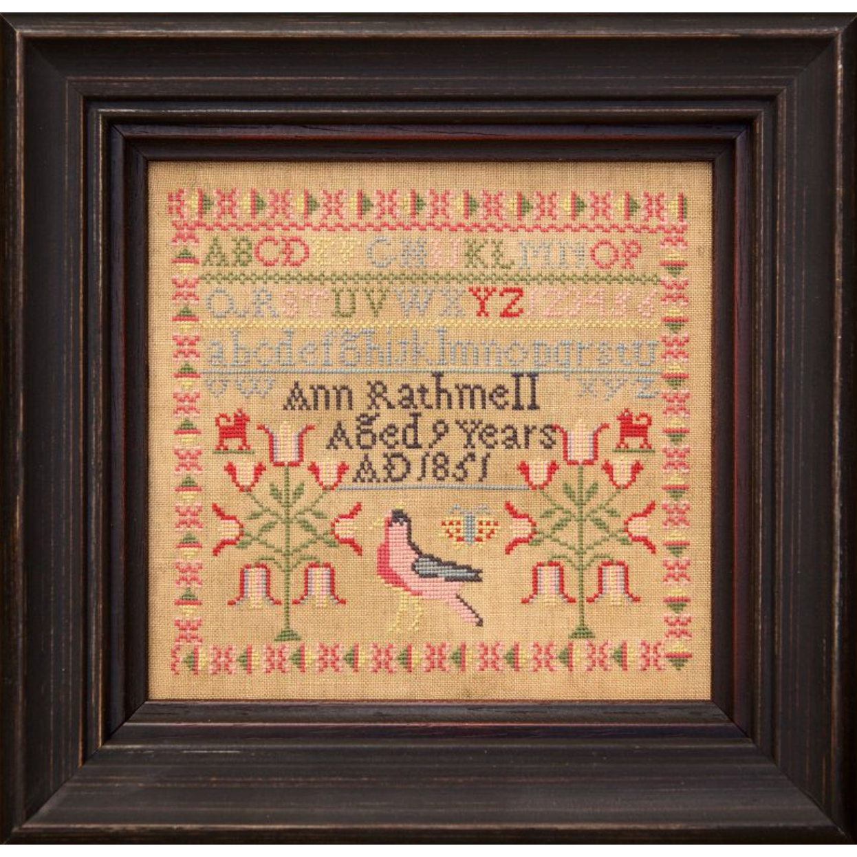Hands Across The Sea ~ Ann Rathmell 1851 Sampler Pattern Printed Booklet