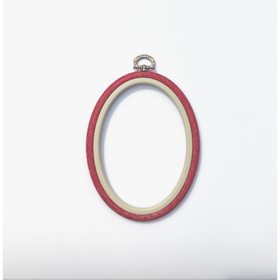 Nurge Hoop Oval ~ 4.5" x 6" Woodgrain Red