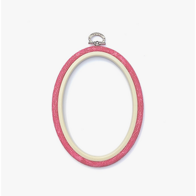 Nurge Hoop Oval ~ 4.5" x 6" Woodgrain Pink
