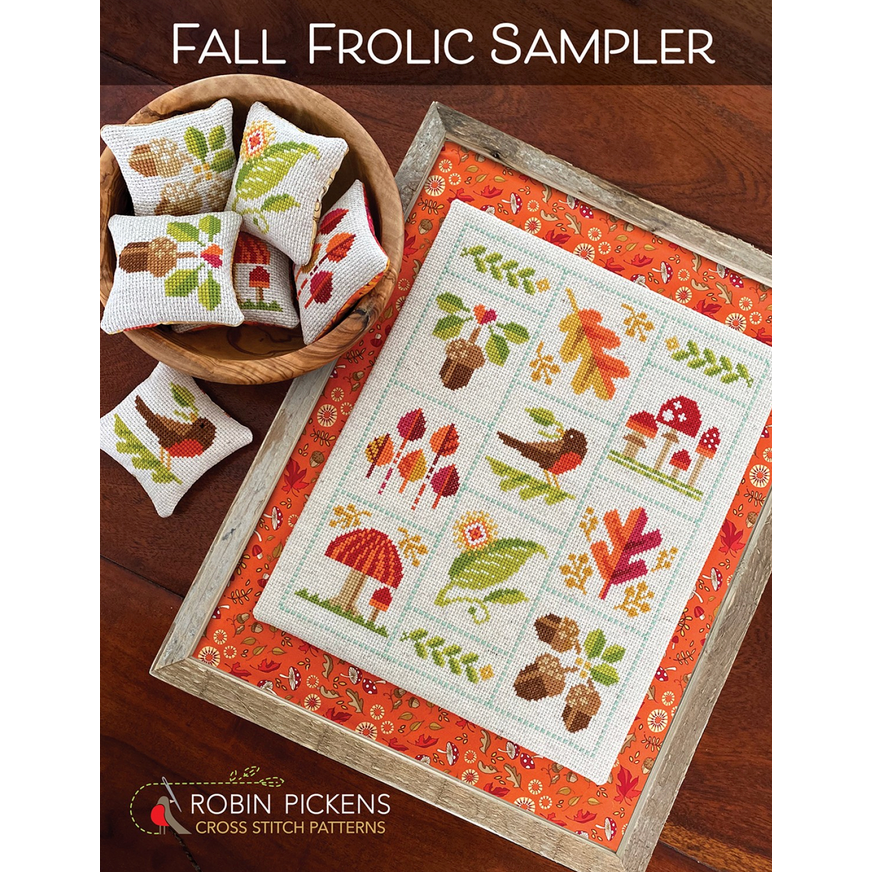 Robin Pickens ~ Fall Frolic Sampler Cross Stitch Pattern