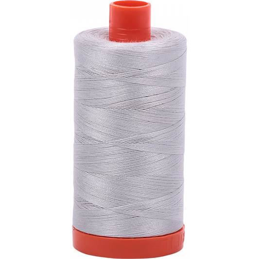 Aurifil ~ Mako Cotton Embroidery/Sewing Thread 50wt 1422yds Aluminum ~ 2615