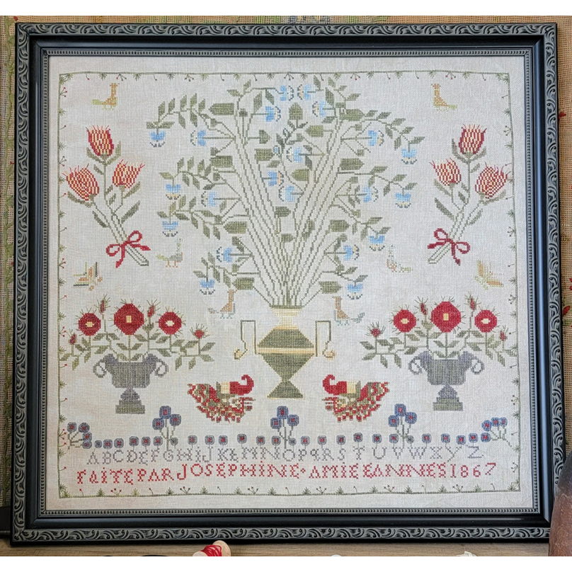 Quaint Rose Needleart ~ Josephine and Anne 1867 Reproduction Sampler P ...
