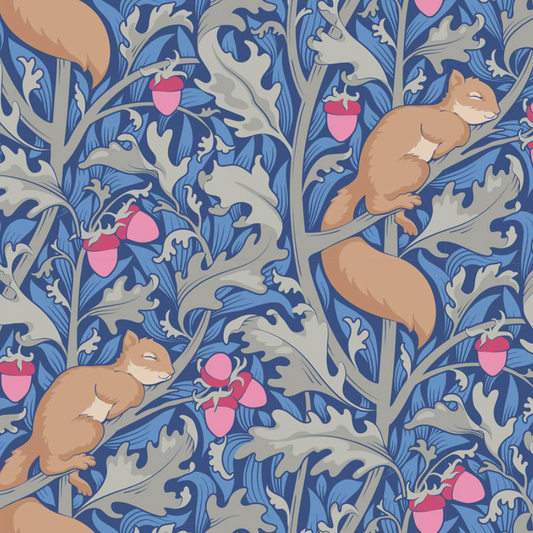 Tilda Fabrics ~ TIL100525 ~ Squirreldreams ~ Blue