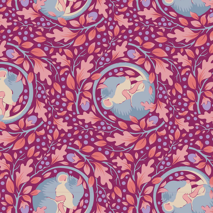 Tilda Fabrics ~ TIL100526 ~ Slumbermouse ~ Plum