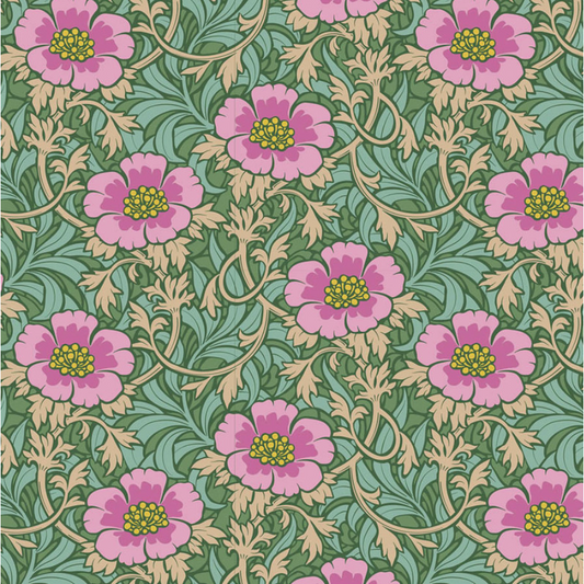 Tilda Fabrics ~ TIL100537 ~ Winterrose ~ Sage