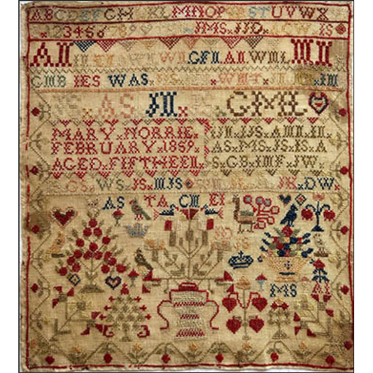 Lucy Beam ~ Mary Norrie 1859 Reproduction Sampler Pattern