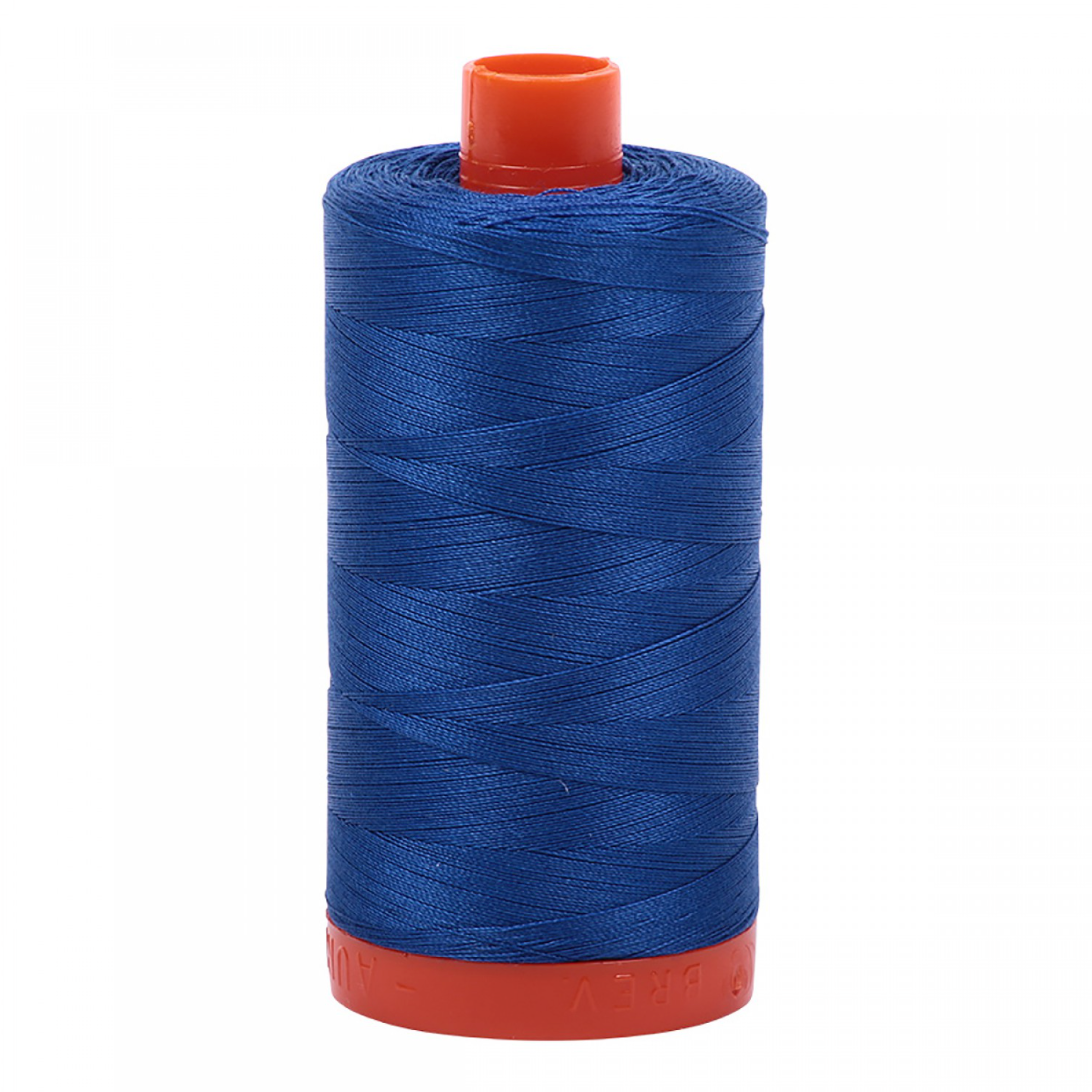 Aurifil ~ Mako Cotton Embroidery/Sewing Thread 50wt 1422yds Med Blue ~ 2735