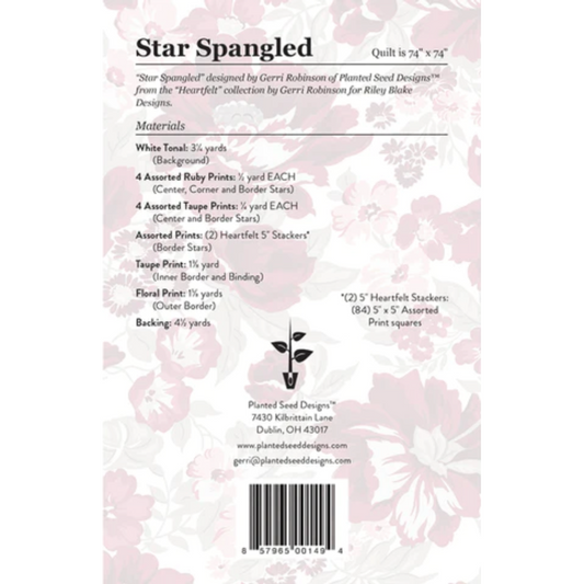 Planted Seed Designs ~ Star Spangled Quilt Pattern