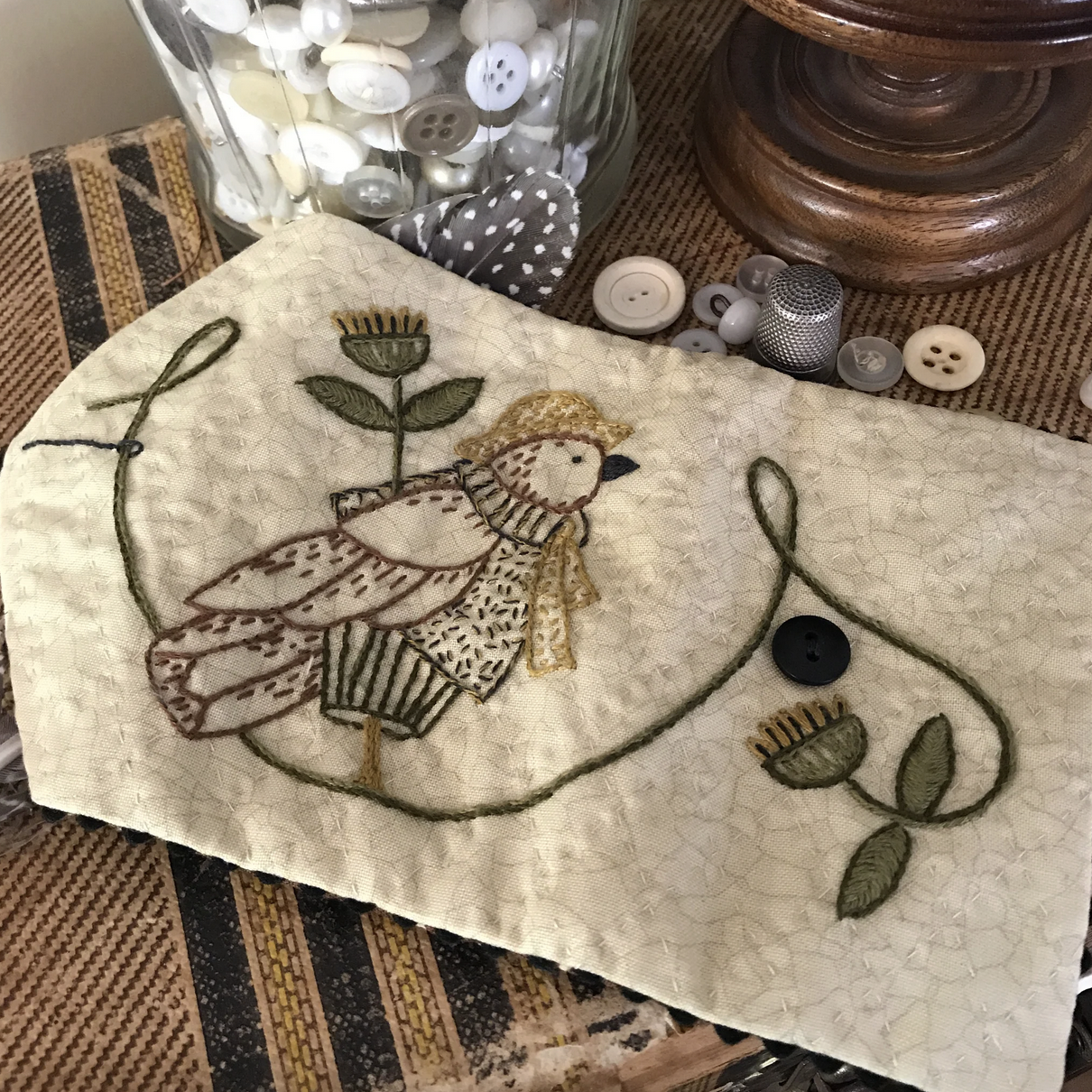Kathy Schmitz ~ Tweedy Bird Needle Book Embroidery Pattern