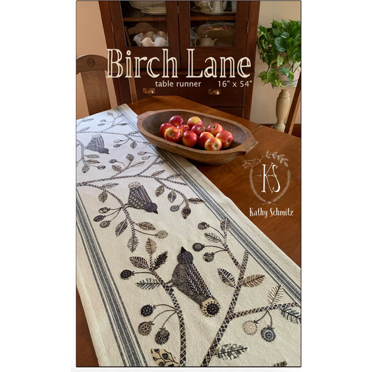 Kathy Schmitz ~ Birch Lande Table Runner Quilting Applique Pattern