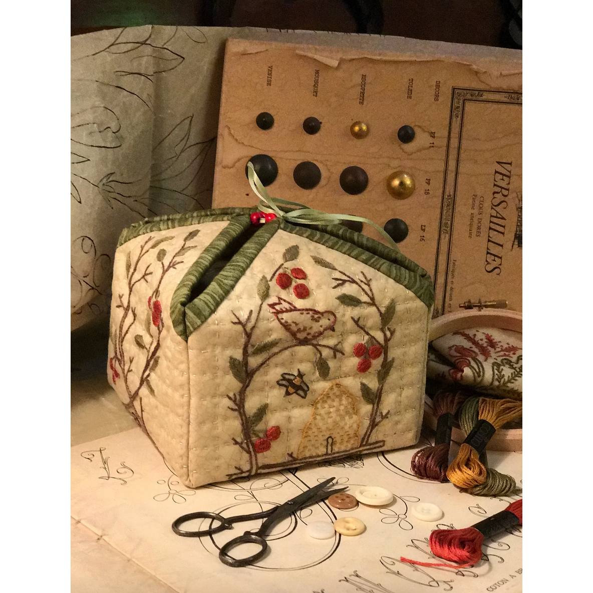 Kathy Schmitz ~ Honey Hive Notion Box Embroidery Pattern