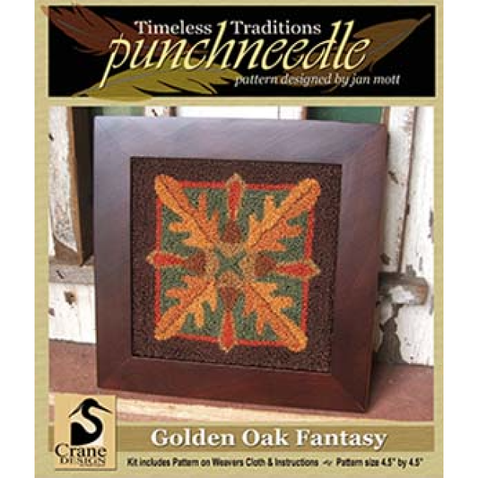 Crane Design ~ Golden Oak Punch Needle Pattern