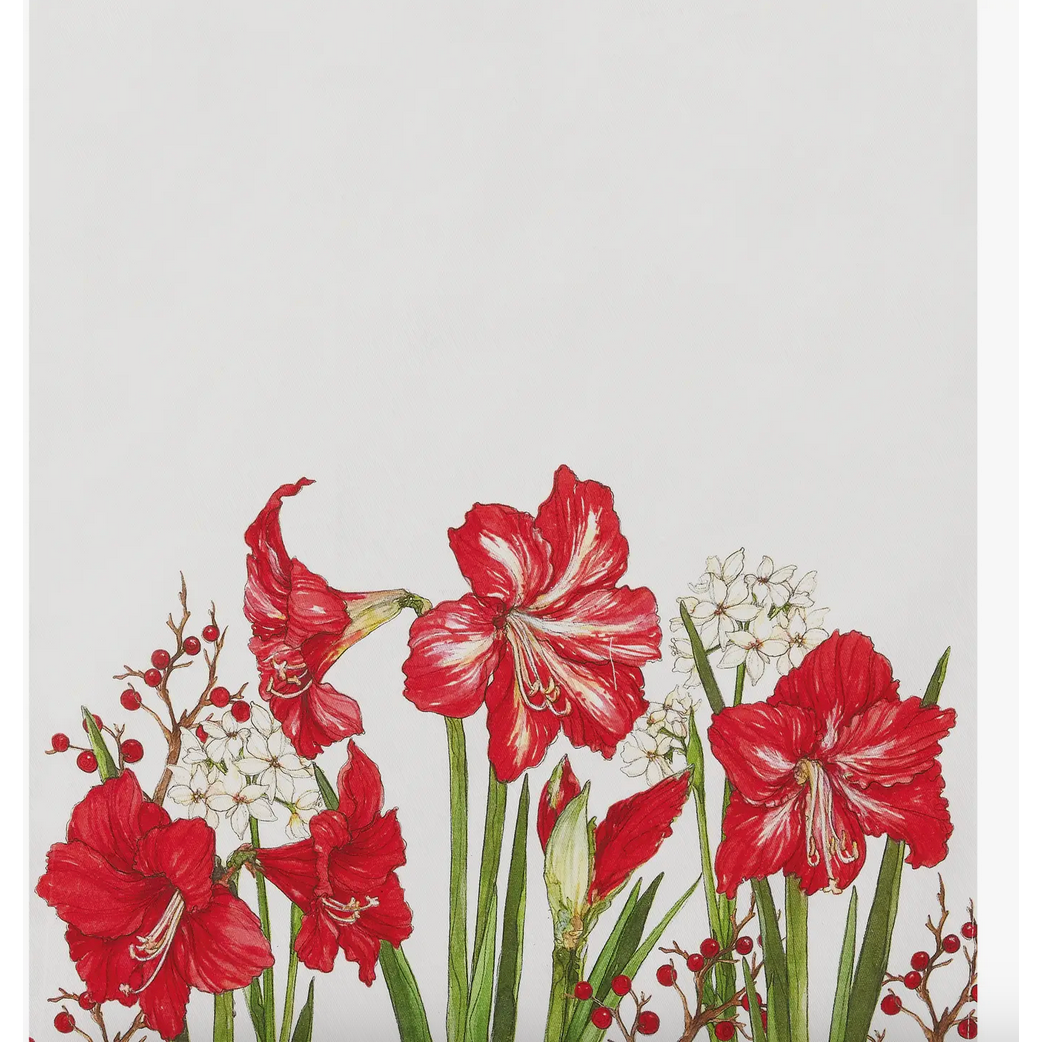 Sally Eckman Roberts Designs ~ Christmas Bloom Tea Towel 18" x 25"