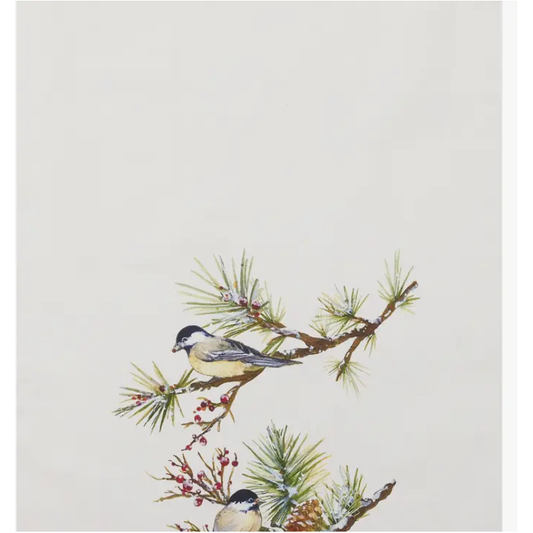 Sally Eckman Roberts Designs ~ Snow Bird Chickadee Tea Towel 18" x 25"