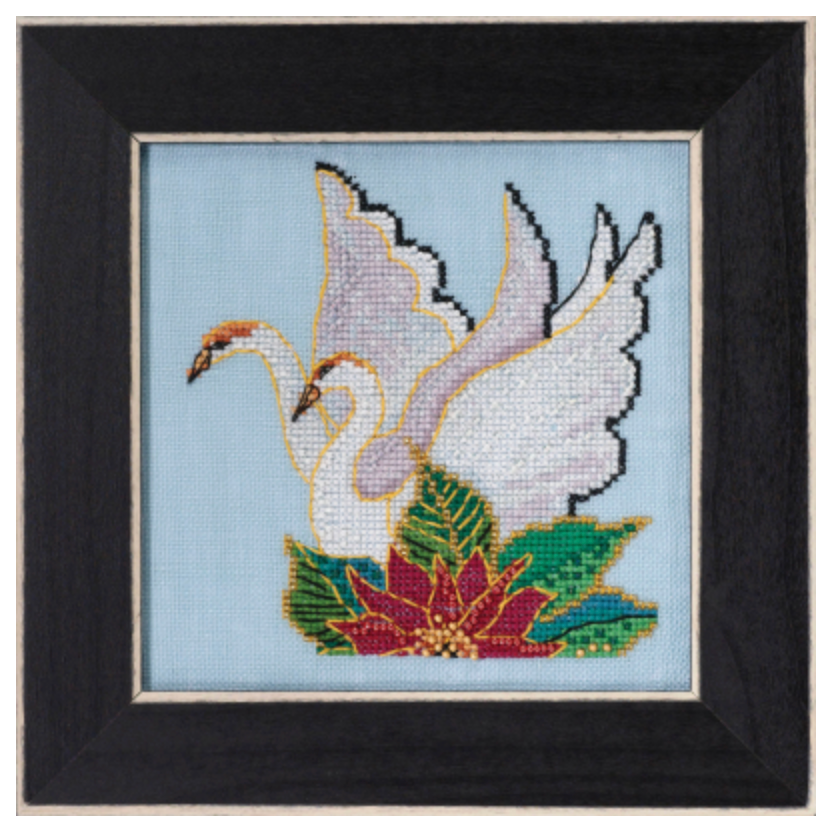 2023 Laurel Burch ~ White Swans Cross Stitch Kit