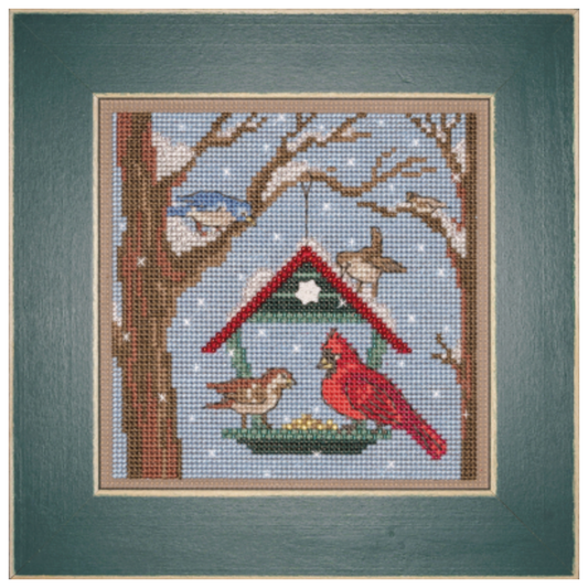 2023 Winter Buttons & Beads  ~ Bird Feeder Cross Stitch Kit