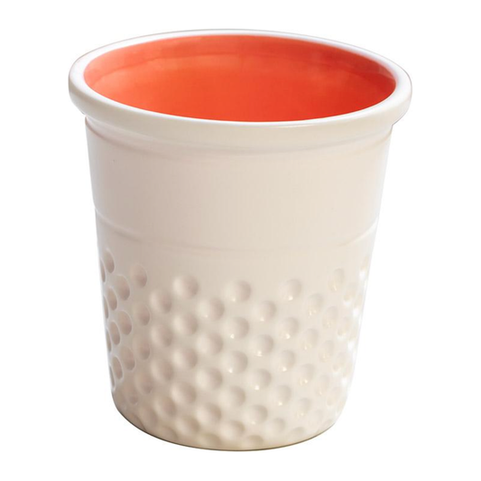 Thimble Container White/Coral