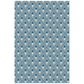 Sajou Oilcloth Fabric | Blue Motif on Ecru