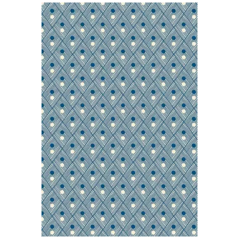 Sajou Coated Cotton Fabric ~ Plaisirs de la Campagne Blue