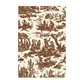 Sajou Oilcloth Fabric | Brown Toile de Jouy