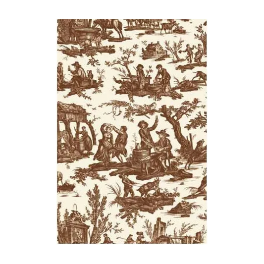 Sajou Coated Cotton Fabric ~ Brown Abreuvoir