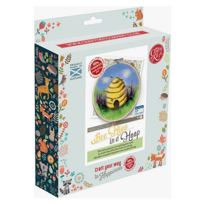 The Crafty Kit Company ~ Bee Hive in a Hoop Needle Felting Kit