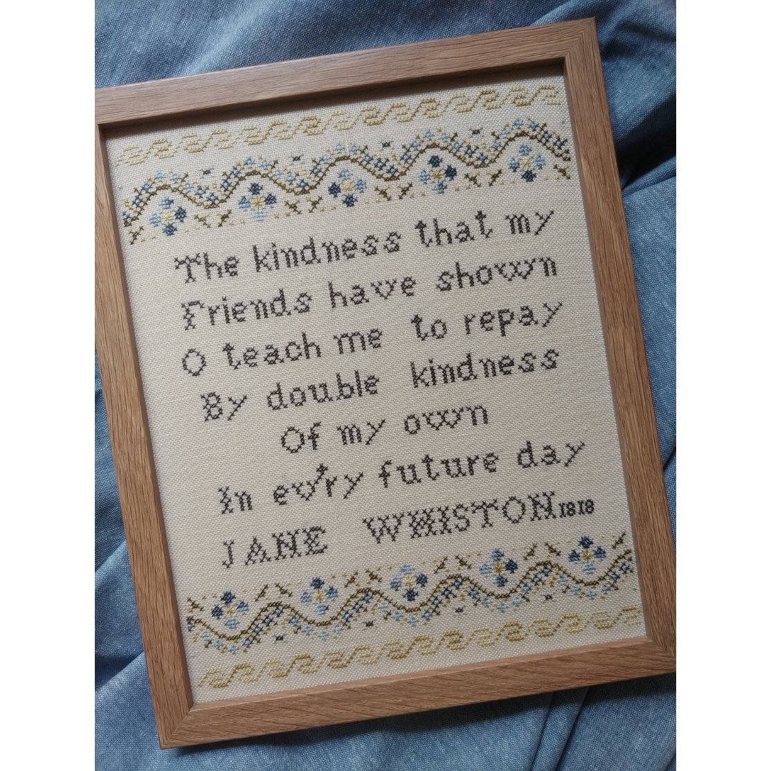 Mojo Stitches ~ On Kindness - Jane Whiston 1818