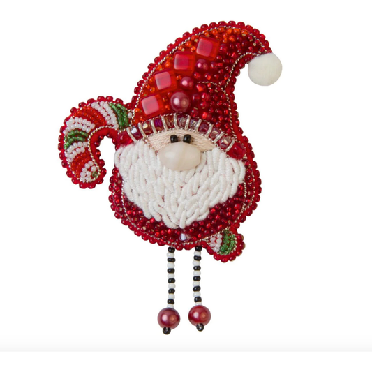 Beadwork Brooch Kit ~ Christmas Gnome