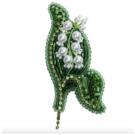 Beadwork Brooch Kit | Lily of the Valley BP-343C