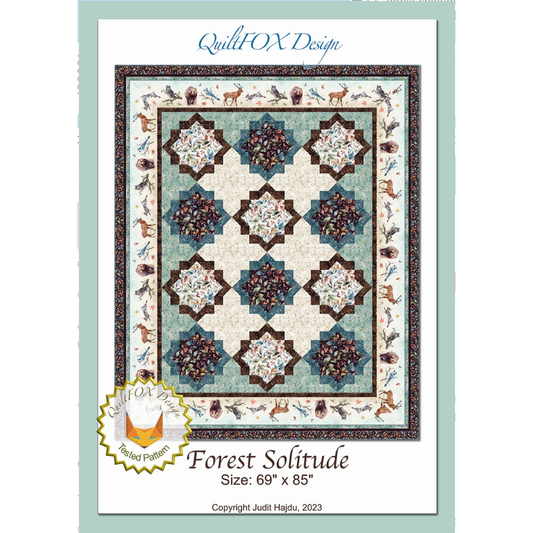 Quilt Fox ~ Forest Solitude Quilt Pattern or Kit