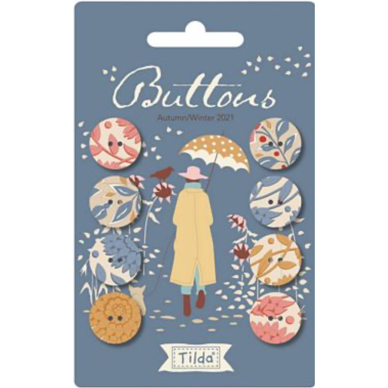 Tilda Windy Days- Buttons 16mm Blue 8 pcs