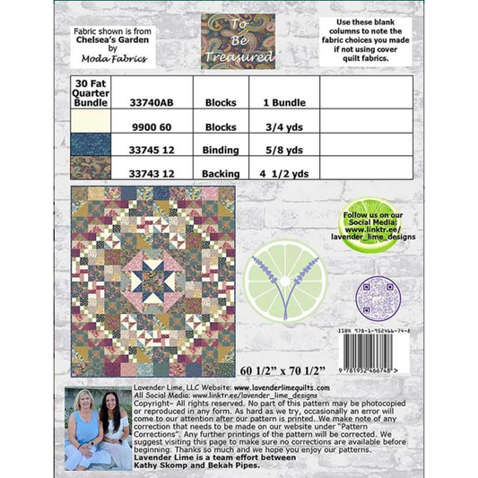 Designs by Lavender Lime ~ Pieced Treasure Quilt Pattern