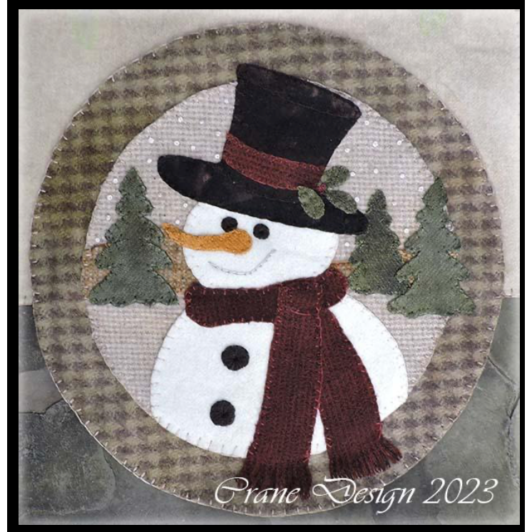 Crane Design ~ Twin Freeze Table Runner Wool Applique Pattern