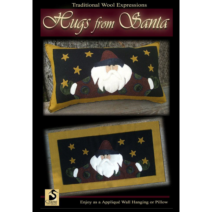 Crane Design ~ Hugs From Santa Wool Applique Pattern