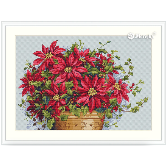 Merejka | Poinsettia Cross Stitch Kit K-132