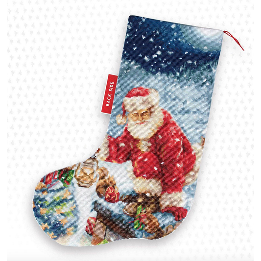 Luca-S | Santa Claus Stocking Cross Stitch Kit PM1231