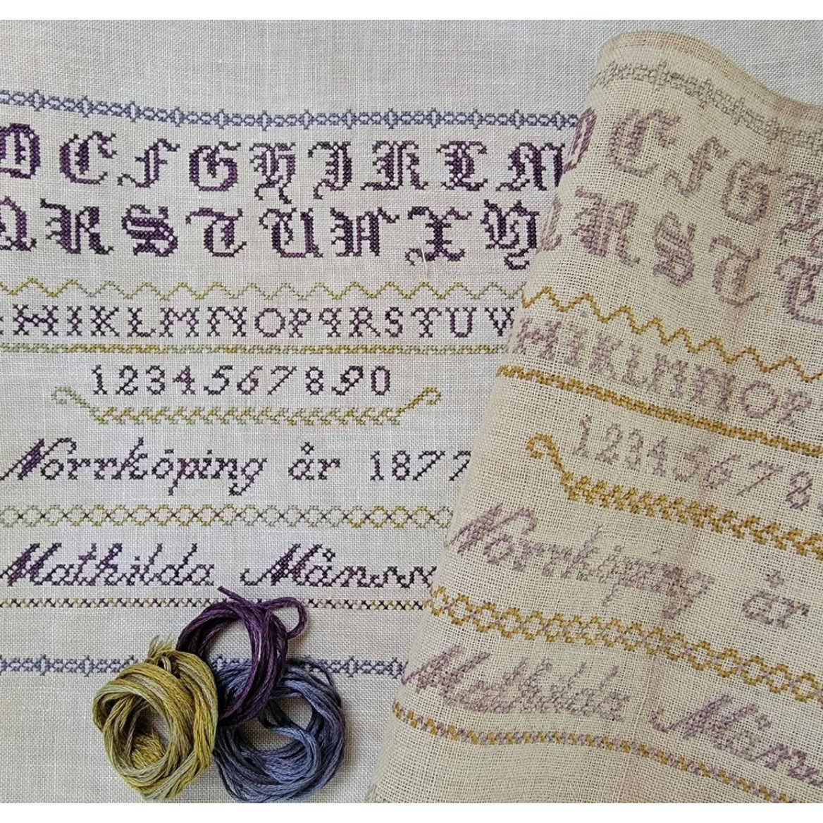 The Wishing Thorn | Mathilda Mansson 1877 Reproduction Sampler