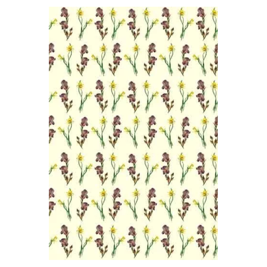 Sajou Oilcloth Fabric | Iris and Narcissus